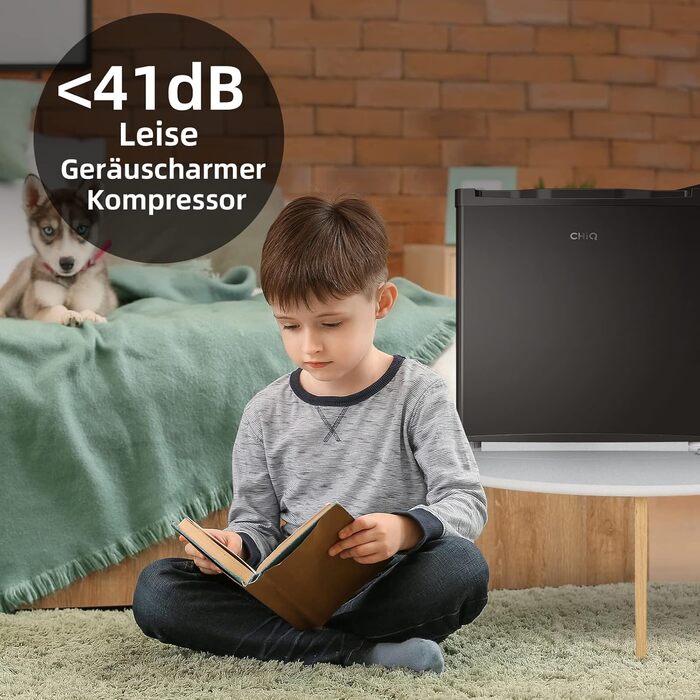 Міні-холодильник CHIQ 46 л з регулюванням температури, тихий (39 дБ), для офісу, кемпінгу, спальні, готелю, чорний