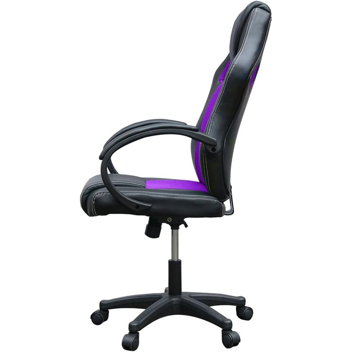 Офісне крісло Panana, настільне крісло з поліуретанової шкіри сітки, ігрове крісло з високою спинкою, поворотні комп'ютерні крісла з регулюванням висоти (чорнийфіолетовий)