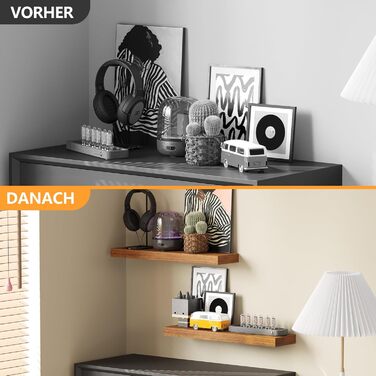 Полиці настінні BAMEOS, комплект з 2 шт, 60 см, дуб американський - для ванної, кухні, вітальні, спальні