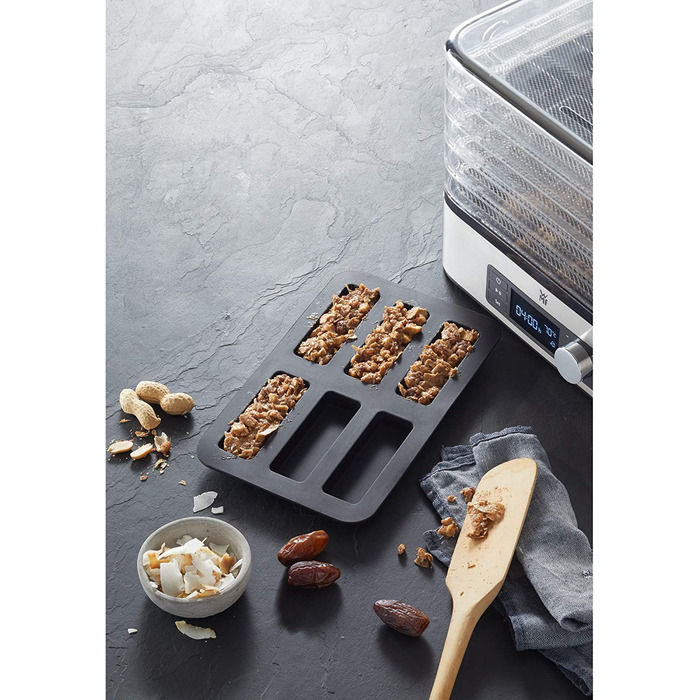 Сушарка для фруктів та овочів WMF Küchenminis Edelstahl, з 5 лотками, таймер до 24 годин, аксесуари для мюслі