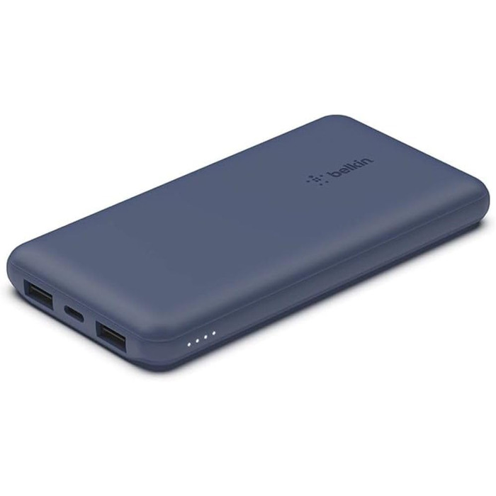 МАг, 1 порт USB-C та 2 USB-A, 15 Вт, для iPhone/Android, синій, 10 000