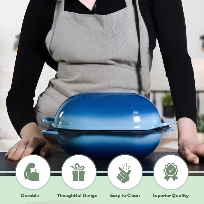 Набір для приготування хліба Artisan LoafNest: Форма для випікання з чавунного лиття та силіконовий вкладиш.