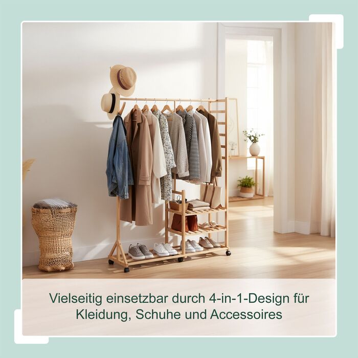 Підставка для одягу Relaxdays з полицею для взуття та гачками