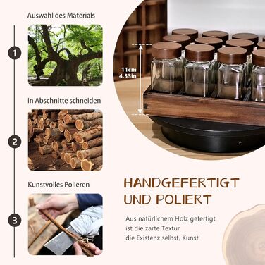 Набір скляних баночок для спецій з акціїї, 24 шт. | Організатор для спецій на кухню | Скляні контейнери 120 мл з дерев'яними кришками