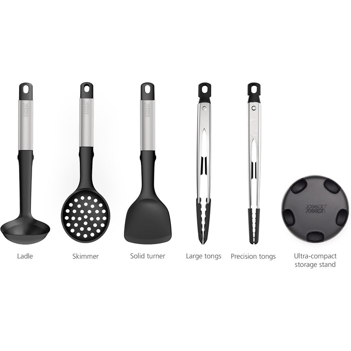 Joseph Joseph Elevate Fusion: Набір кухонних аксесуарів 5 шт. з силікону з компактною підставкою, BPA-free, стійкий до нагрівання, з антипригарним покриттям