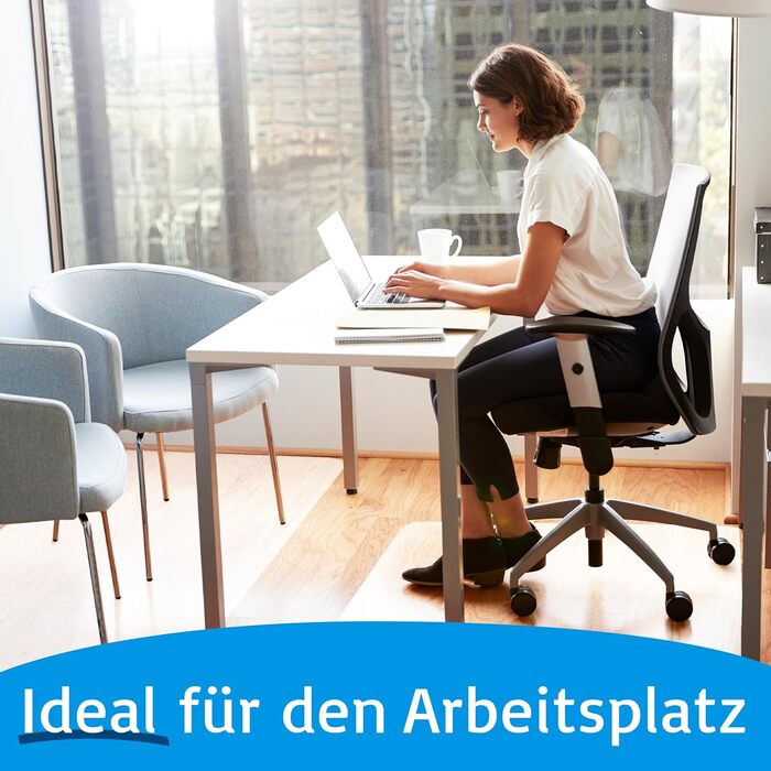 Килимок для захисту підлоги Floordirekt - антиковзаючий, стійкий до подряпин, молочно-білий. Захист для ламінату, паркету, твердих підлог (114 x 120 см)