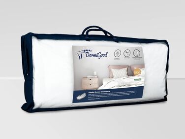 Ковдра DormiGood Winter Down 35x200 см - 100 французька ковдра Ленд пух, бавовняна бейка (140х220 см, літня ковдра)