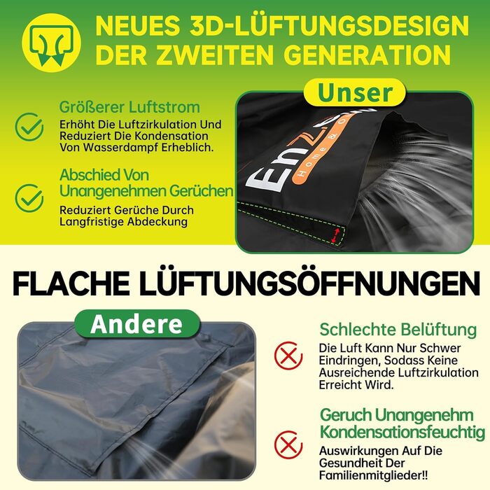 Накладка для садово-патіо меблів Enzeno, водовідштовхувальна, 420D Oxford, захисна для зимового періоду, 213x132x74 см