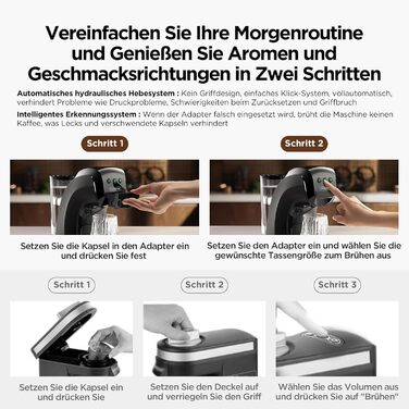 Кавомашина 5-в-1 Warriors1 для Nespresso, Dolce Gusto, Lavazza A Modo Mio, FAP Espresso Point та меленої кави, 20 bar, 0.8 л, автоматична, для дому та офісу, чорний