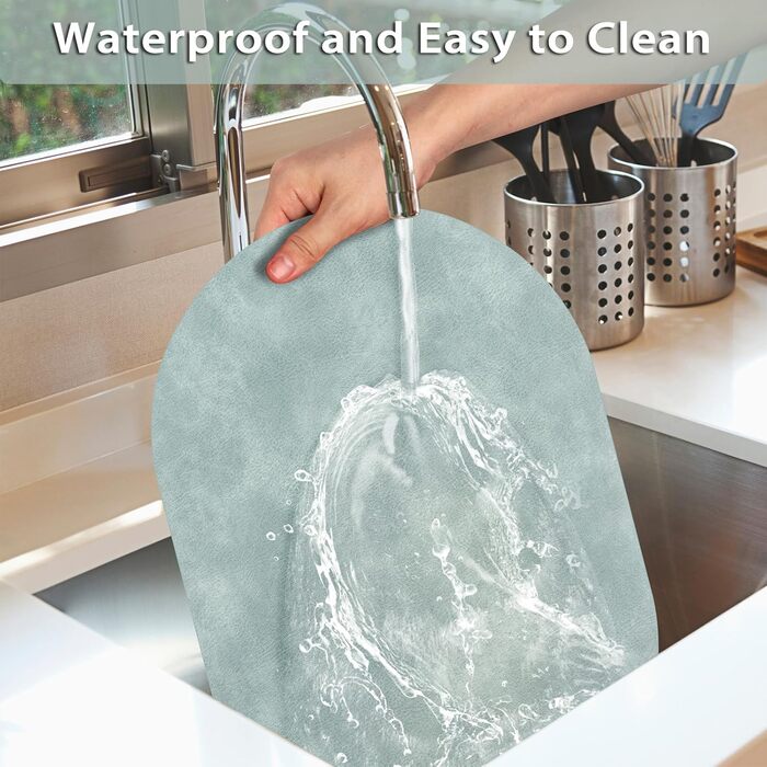 Підставки під тарілки ADRIMER, 6 шт., водонепроникні, миючіся, PU, 30.5 x 43.2 см, блакитні