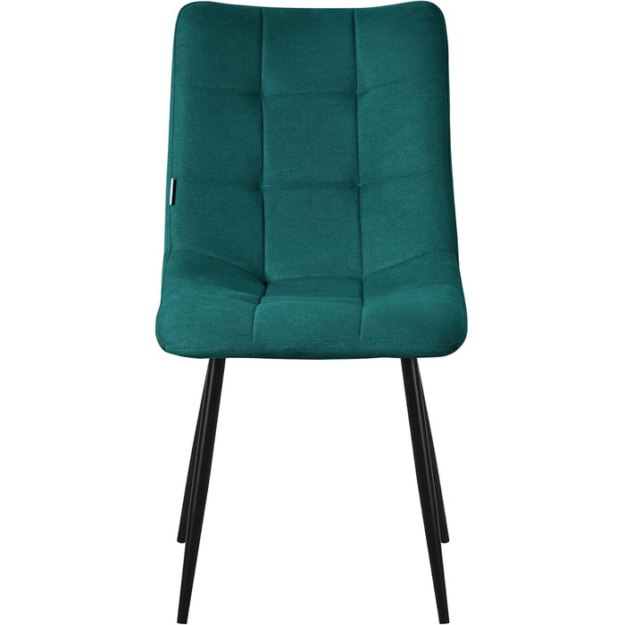 Крісла для їдальні ML-Design, оббивка тканиною, чорні металеві ніжки, 6 шт., Petrol