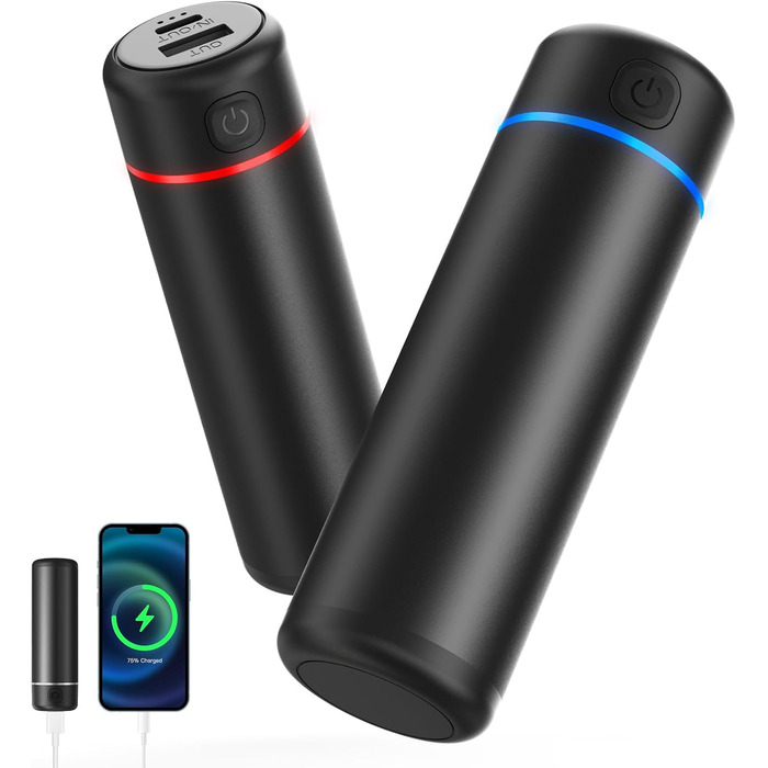 Електричні грілки для рук EXTSUD 2 шт. 5000mAh, USB Powerbank, 3 режими нагріву, для кемпінгу, гольфу, подарунок