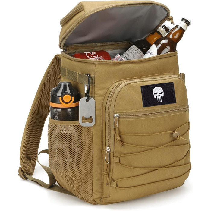 Тактичний холодильний рюкзак 25L – ізольований, водовідштовхуючий, міцний. Ідеальний для роботи, відпочинку, кемпінгу та піших прогулянок (Колір: Коричневий)