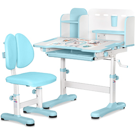 Комплект меблів (стіл + стілець + полиця) Mealux BD-28 Panda Blue (арт. BD-28 BL)