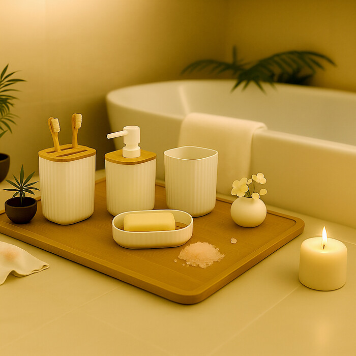 Набір для ванної кімнати Relaxdays, 6 предметів
