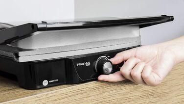 Електрогриль Cecotec Rock'n Grill 2000 з антипригарним покриттям RockStone, 2000 Вт, нержавіюча сталь та пластик