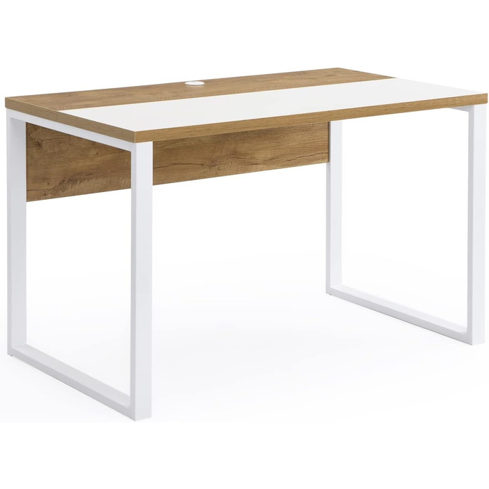 Стіл B&D Home Noel офісний стіл з кабельною каналізацією промисловий дизайн дуб пісочний, 12103-120-SCHW (білий, 120x70 см)