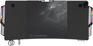 ULTRADESK Стол для роботи з регулюванням висоти V2 - електричний, 140x68 см, для геймінгу, офісу, дому - з XL-килимком для миші (чорний)