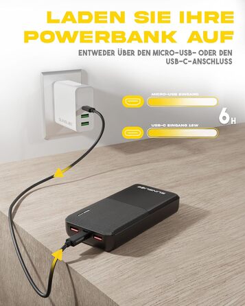 На 10000 мАг, USB-C і 2 шт. USB-A, швидка зарядка 18 Вт для смартфонів, 10 - Power Bank