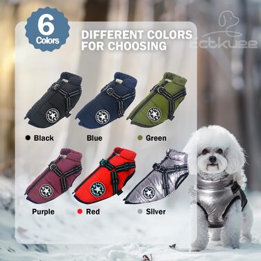 Зимовий жилет Ectkuee Dog Jacket зі шлейкою, водонепроникний, світловідбиваючий, можна прати в пральній машині (M, срібло)