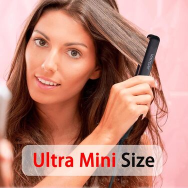 ANGENIL Pro Mini Титановий випрямляч та плойка 2-в-1 для волосся, компактний дорожній формат, швидкий нагрів 20 сек, сірий колір