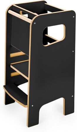 Дитячий навчальний стільчик Монтессорі з перекладиною – білий кухонний помічник, підставка для малюків, безпечна та надійна, з фіксатором, регульована висота, улюблець батьків, сучасний та стійкий Model 4 - Білий (Model 4 - Чорний)