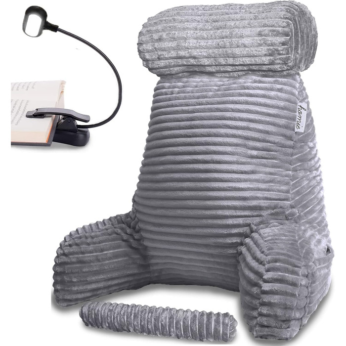 Подушка-мішок Homie з підставкою для зап'ястя, підлокітниками та спинкою для відпочинку, читання, роботи за ноутбуком та перегляду телевізора (біла)