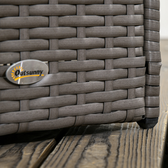 Квітковий ящик з решіткою, стійкий до погодних умов, штучний ротанг, 103 x 29 x 103 см, Сірий