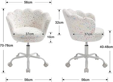 Дитячий стіл-крісло регульований, обертовий крісло з велюру, крісло для дівчаток, крісло для навчання, біле