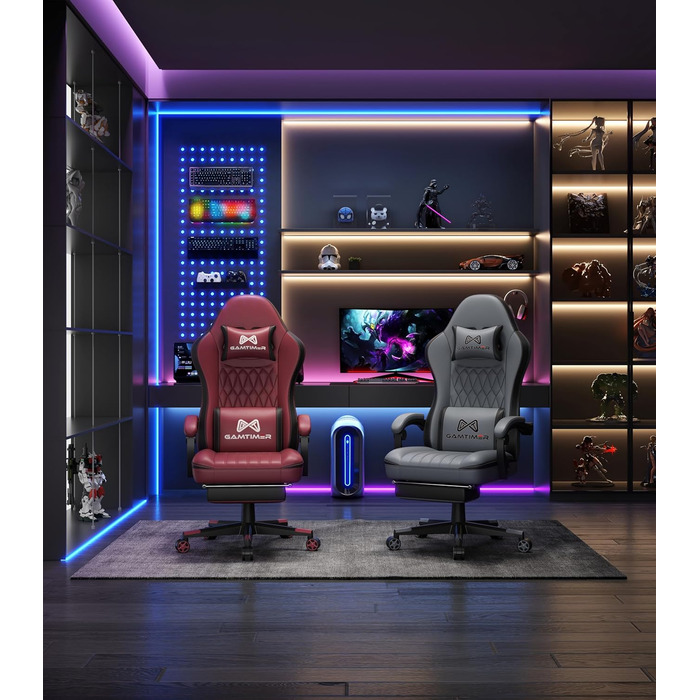 Ігрове крісло Grau-schwarz (рожево-чорне)