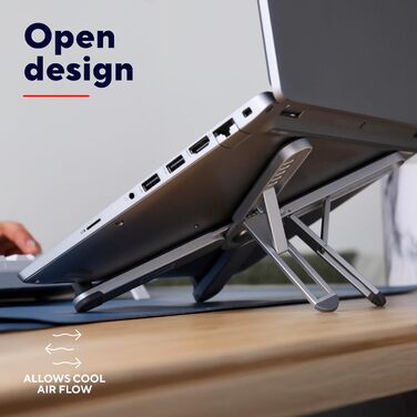 Підставка для ноутбука Trust Zeff, регульована висота, 16 дюймів, складна, чорна