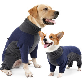 Зимові куртки і зимові пальто для собак, флісовий комбінезон, флісова куртка для собак, зимове пальто, зимовий одяг для великих собак, для маленьких і середніх домашніх тварин, як в приміщенні, так і на відкритому повітрі, L (1 упаковка) синього кольору