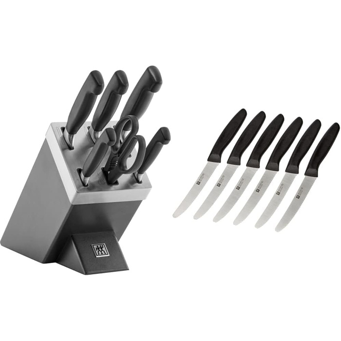 Набір ножів Zwilling Gourmet 7 предметів сірий, з самозаточкою, з нержавіючої сталі, Twin Grip, 12 см