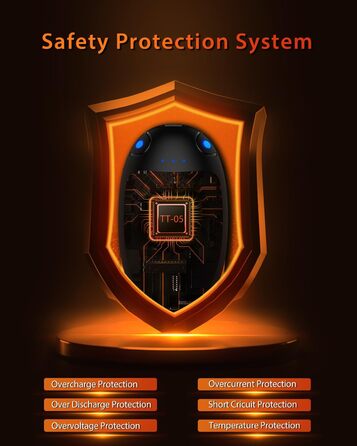 Електричні грілки для рук VTHW, набір 2 шт. - 20 годин тепла, USB, 3 температурні режими, для спорту та Raynaud's, помаранчевий