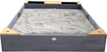 Дерев'яний пісочниця AXI Kelly з лавкою, сидіннями та контейнерами для води | Пісочниця для дітей сірого та коричневого кольору | 180 x 115 см