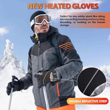 Обогреваемые перчатки для мужчин и женщин с поддержкой сенсорного экрана, водонепроницаемые, USB-C, электрические, перезаряжаемые, для работы на улице (TG02, XL)