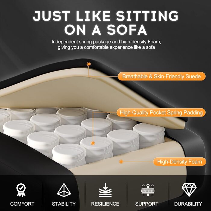 Ігровий крісло Vittanly з пружинним сидінням, ергономічний геймерський стілець з підголівником, поперековою подушкою та підніжкою, регульований поворотний ігровий крісло-офісне крісло, чорний, 150 кг