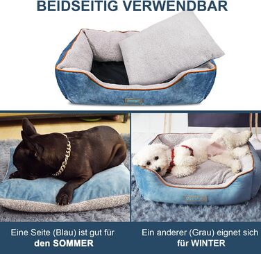 Підстилка для собак Docatgo з розкладається подушкою, 80 х 60 х 26 см, придатна для машинного прання, для собак середнього і великого розміру (60*50*18 )