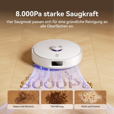 Робот-пилосос NARWAL Freo S з функцією миття підлоги, 8000Pa, 3.5L, LDS-лазерна навігація, керування через додаток, для килимів та шерсті тварин