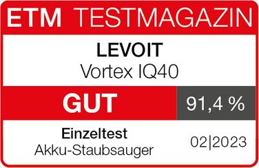 Акумуляторний пилосос Levoit з міні-турбонасадкою, 2 HEPA-фільтрами, час роботи 40 хв., без мішка, для шерсті домашніх тварин та автомобіля