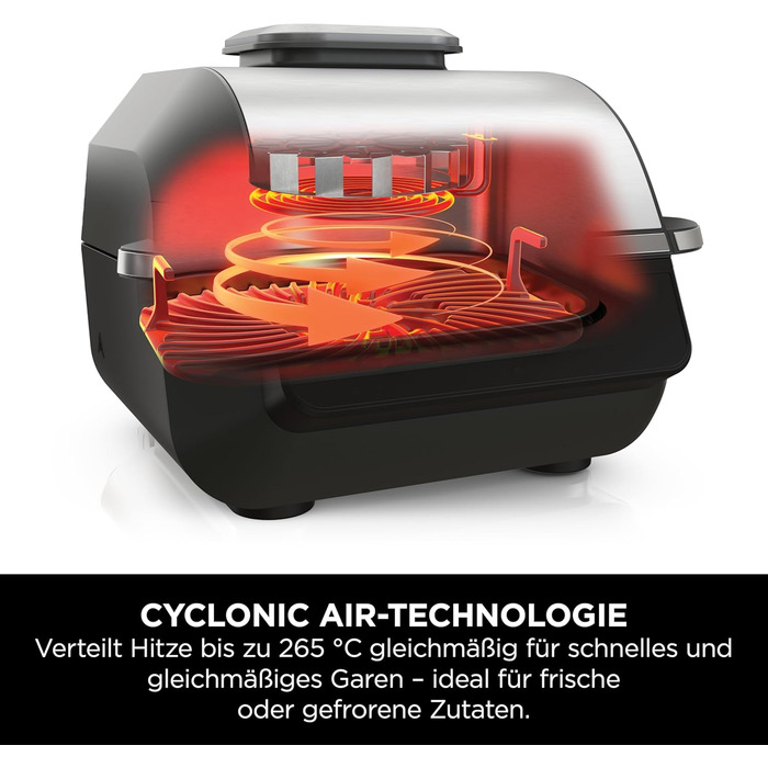 Мультигриль Ninja MAX 6-в-1 з фритюрницею, 3.8л, сірий/срібний, DG551EU