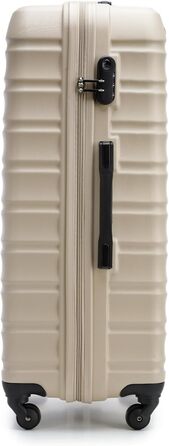 Набір валізWITTCHEN 3 в 1: велика, середня та маленька валіза на колесах з ABS-пластику, з кодовим замком, Groove Line (Бежевий)