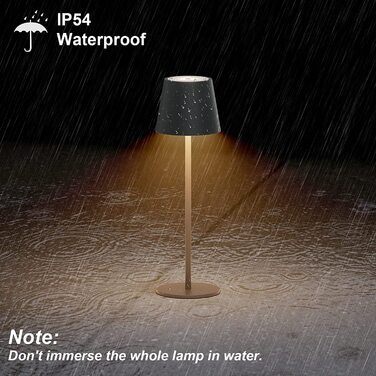 Klighten 2 шт. LED бездротові диммерні настільні лампи Anthrazit, перезарядна лампа USB-C для дому та вулиці, тепле світло 3000K, алюміній, IP54 вологостійка, антрацит