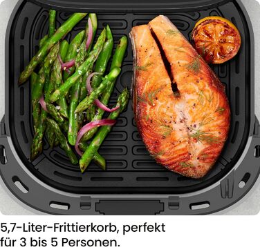 Фритюрниця без олії Chefman 5.7L з Hi-Fry технологією, сенсорне управління, антипригарне покриття, чорна