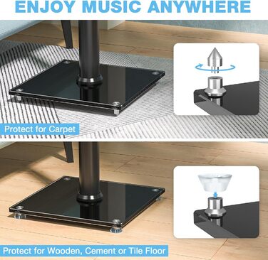 Підставка для колонок 5Rcom з кабелепроводом, регульована по висоті, пара. Підходить для саундбарів, студійних моніторів та колонок. Максимальне навантаження: 5 кг