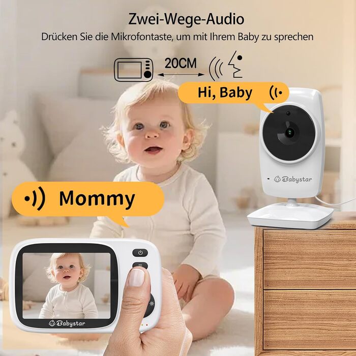 Відеоняня Babystar з камерою та екраном 3.2
