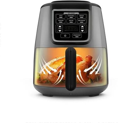 Мультипіч Karaca Air Cook XL 2 в 1, що говорить, страви на грилі Space Grey, технологія з меншим вмістом жиру, страви на грилі, а також соковиті