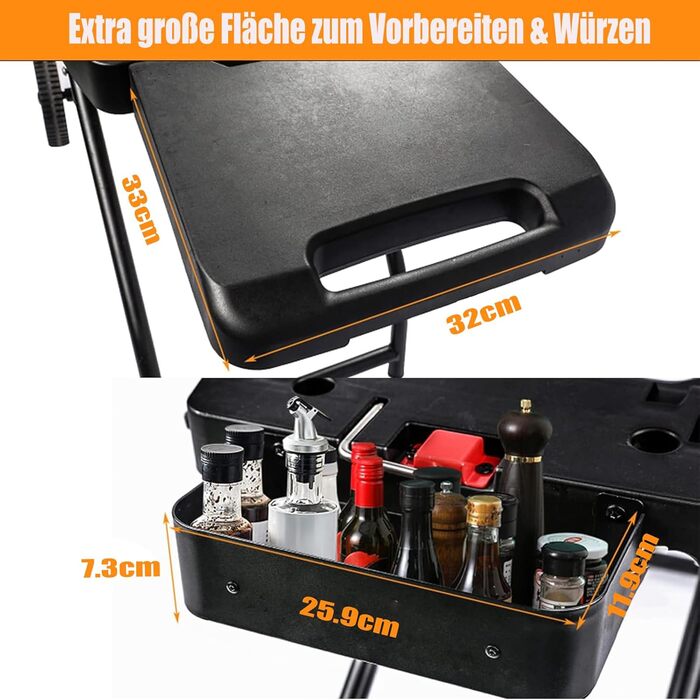 Підставка для гриля GFTIME для Weber Q1000, Q2000, Q1200, Q1400, Q2200, Q2400 та Blackstone 43/56 см, Outdoor