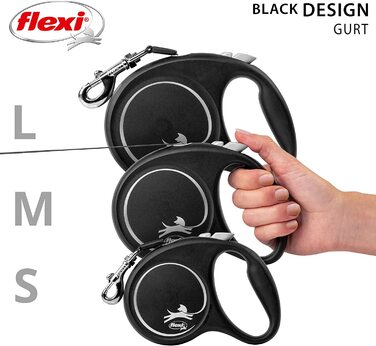 Гнучкий рулонний повідець дизайн-багатобарвний, великий, багатошаровий, L (1 упаковка) Чорний L (1 упаковка)