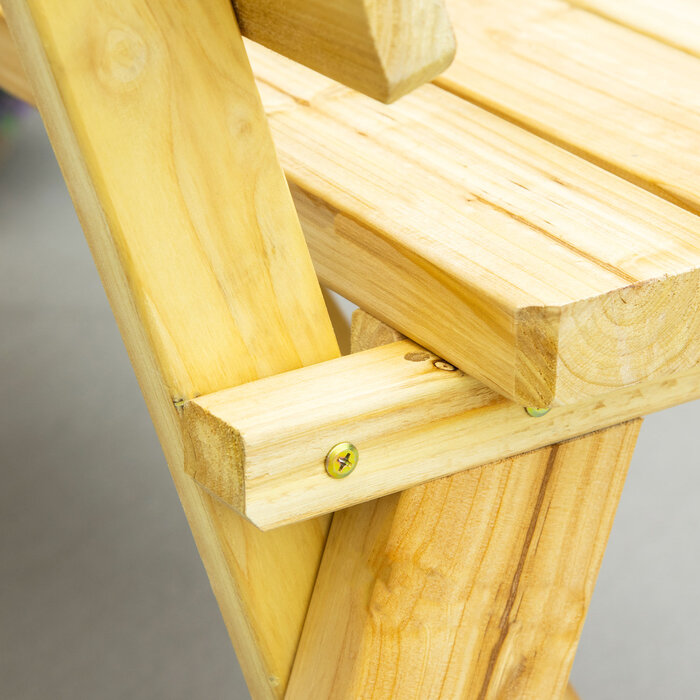 Двомісна садова лавка з дерева, стійка до погодних умов, лавка для відпочинку з підлокотниками, меблі для саду, стійкі до УФ-випромінювання, паркова лавка, витримує до 220 кг, лавка для балкону, тераси, саду, 116 x 56 x 80 см, колір натуральний